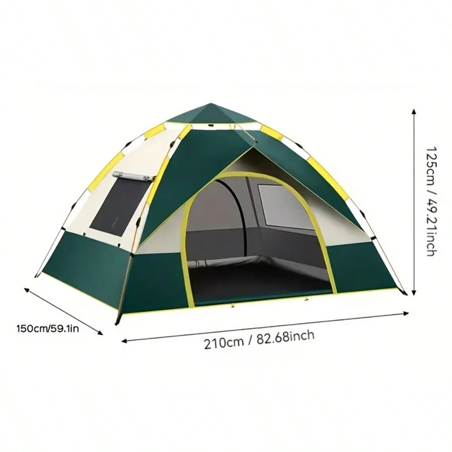 Easy Trip Instant Pop-Up Tent (1-4P), Windproof & Breathable Dual Doors, Lightweight Portable Outdoor Shelter.