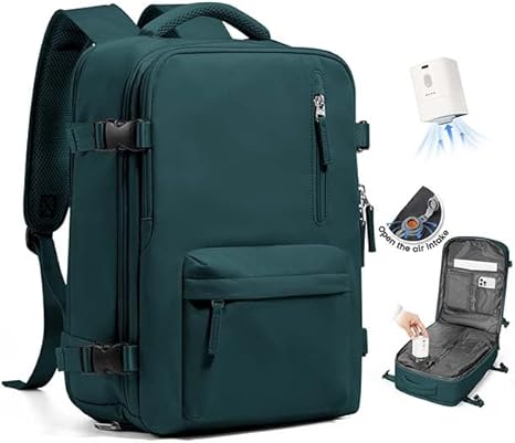 Women's Vacuum Travel Backpack, 18×14×8 Inch Carry-On for Spirit Airlines, Laptop Hiking Rucksack-peacockblue1