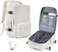 Women's Vacuum Travel Backpack, 18×14×8 Inch Carry-On for Spirit Airlines, Laptop Hiking Rucksack-beige1