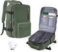Women's Vacuum Travel Backpack, 18×14×8 Inch Carry-On for Spirit Airlines, Laptop Hiking Rucksack-browngreen