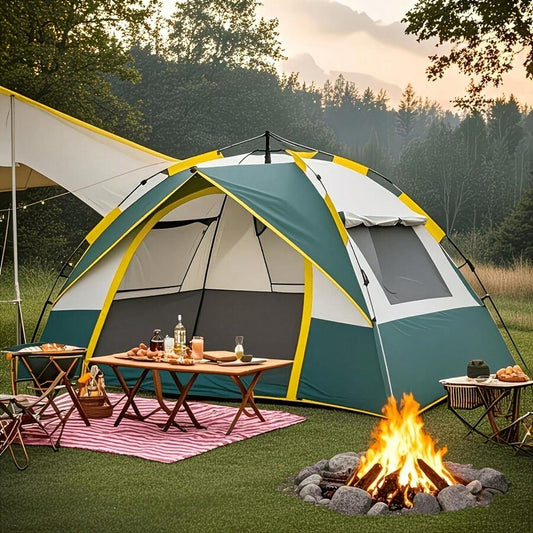 Easy Trip Instant Pop-Up Tent (1-4P), Windproof & Breathable Dual Doors, Lightweight Portable Outdoor Shelter.
