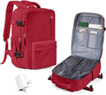 Women's Vacuum Travel Backpack, 18×14×8 Inch Carry-On for Spirit Airlines, Laptop Hiking Rucksack-red