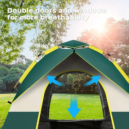 Easy Trip Instant Pop-Up Tent (1-4P), Windproof & Breathable Dual Doors, Lightweight Portable Outdoor Shelter.