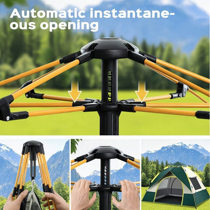 Easy Trip Instant Pop-Up Tent (1-4P), Windproof & Breathable Dual Doors, Lightweight Portable Outdoor Shelter.