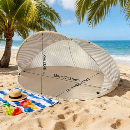 Easy Trip 2-Person Pop-Up Beach Tent — Instant Setup, Portable Sunshade for Outdoor Activities.