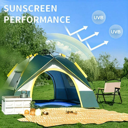 Easy Trip Instant Pop-Up Tent (1-4P), Windproof & Breathable Dual Doors, Lightweight Portable Outdoor Shelter.