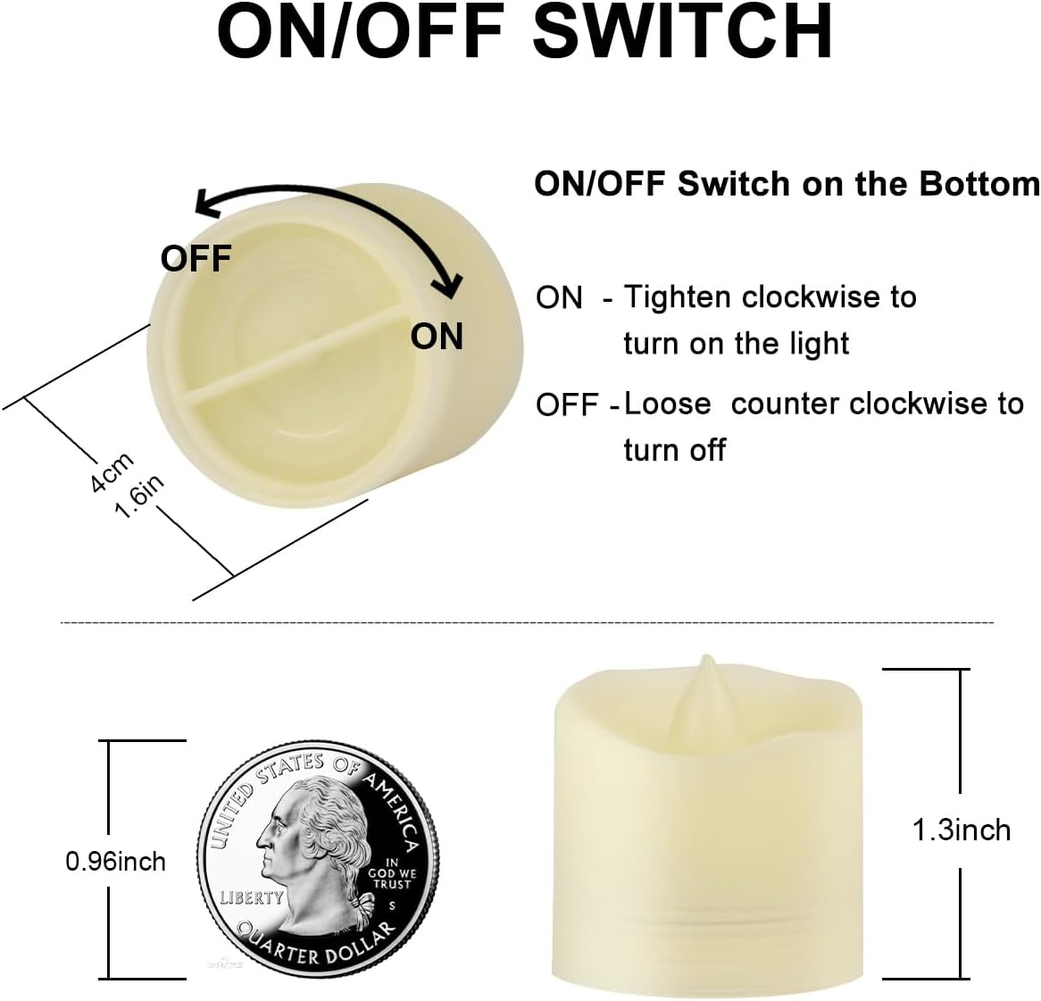 Flameless LED Tealight Candles with Timer - Unscented Outdoor Flickering Warm White Flame Fake Candles, Battery Operated - 6 Set x 1.3