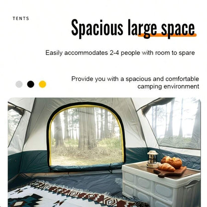 Easy Trip Instant Pop-Up Tent (1-4P), Windproof & Breathable Dual Doors, Lightweight Portable Outdoor Shelter.