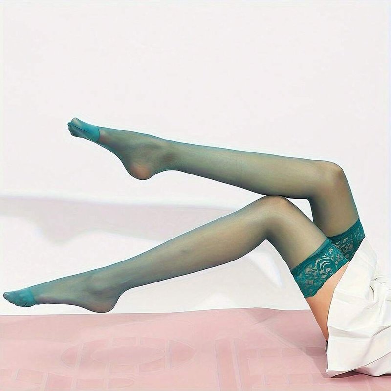 Women's Anti Slip Lace Long Stockings Ultra Thin Knee High Thigh High Sheer Socks
